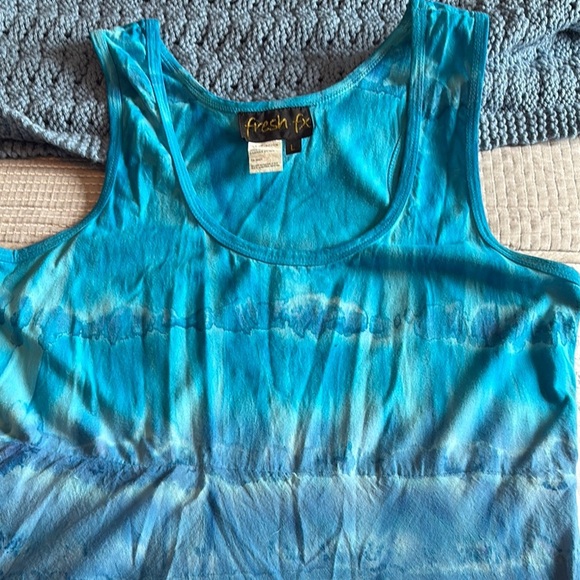 FRESH FX 100% Cotton Tie Dye Sleeveless Maxi Dress - Picture 2 of 7